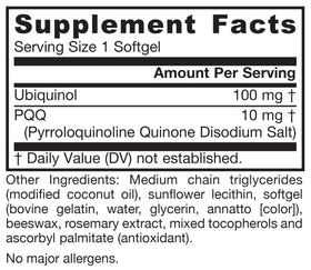 Jarrow QH-Absorb + PQQ gélules molles et un carnet de santé