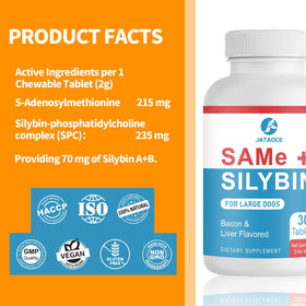 Jataoce Same et Silybin pour Chiens 32g vue arrière