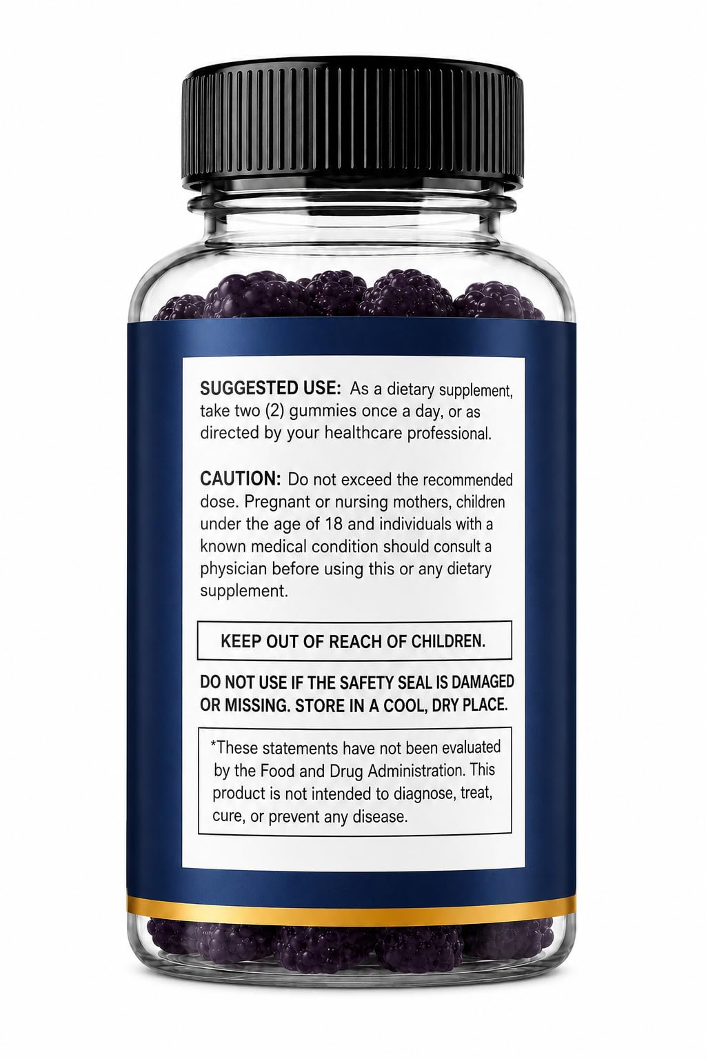 JellyFil Gummies avec étiquette et détails nutritionnels