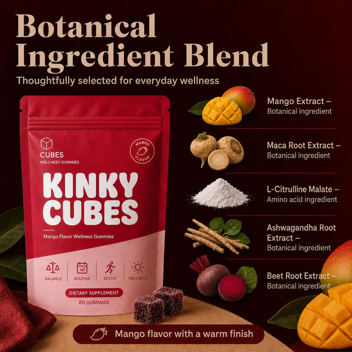 JellyFil Kinky Cubes Gummies ouverte avec gélifiés à l'intérieur
