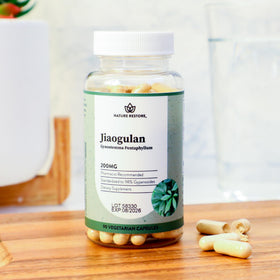 Jiaogulan Nature Restore, vue arrière de l'emballage