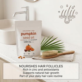 JIAZAWA huile de graines de courge et saw palmetto sur plan de travail