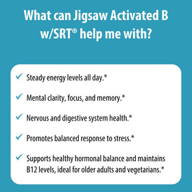 Jigsaw Health B Activé SRT 120 comprimés dans leur emballage