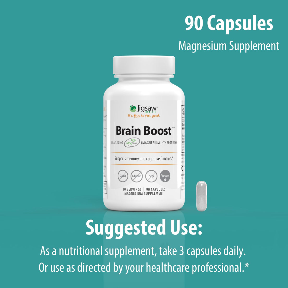 Jigsaw Health Brain support 90 capsules avec étiquette