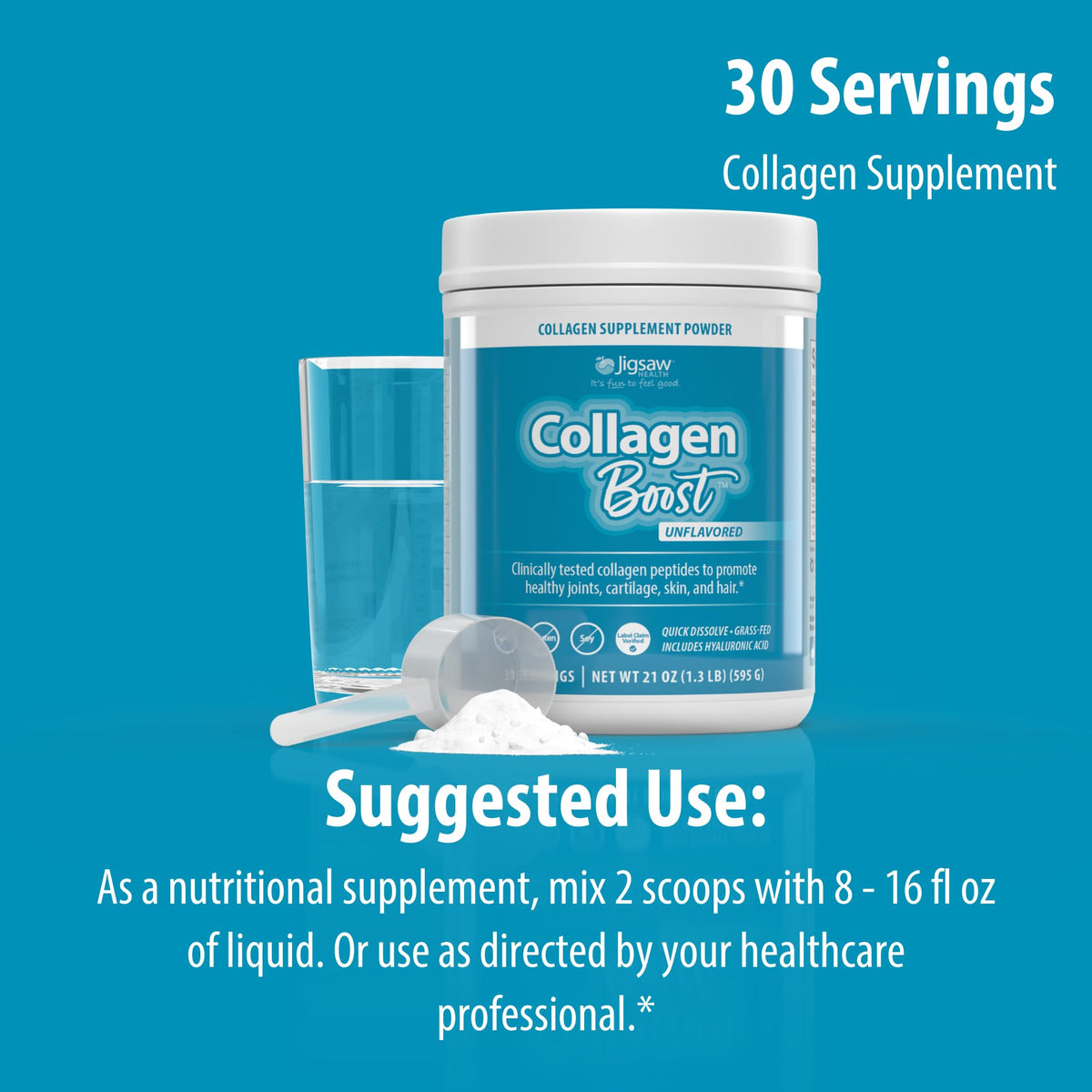 Jigsaw Health Collagen support 30 portions en utilisation quotidienne