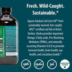 Jigsaw Health Huile de Foie de Morue Alaskienne 390g avec cuillère doseuse