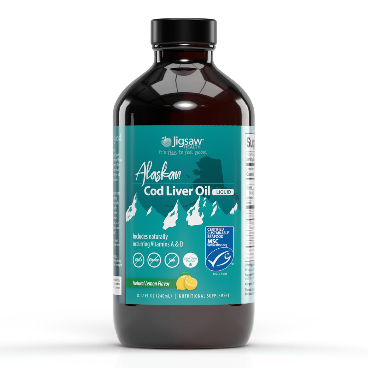Jigsaw Health Huile de Foie de Morue Alaskienne 390g vue avant