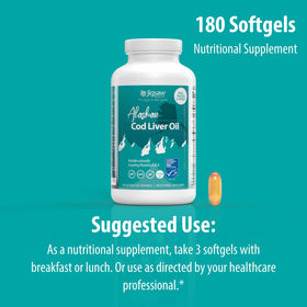 Jigsaw Health Huile de Foie de Morue Alaskienne, emballage avec informations nutritionnelles
