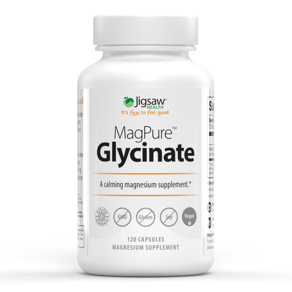 Jigsaw Health MagPure Glycinate capsules vue de face