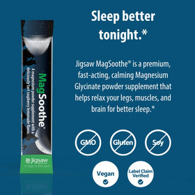 Jigsaw Health MagSoothe Poudre de Magnésium Glycinate dans un verre d'eau