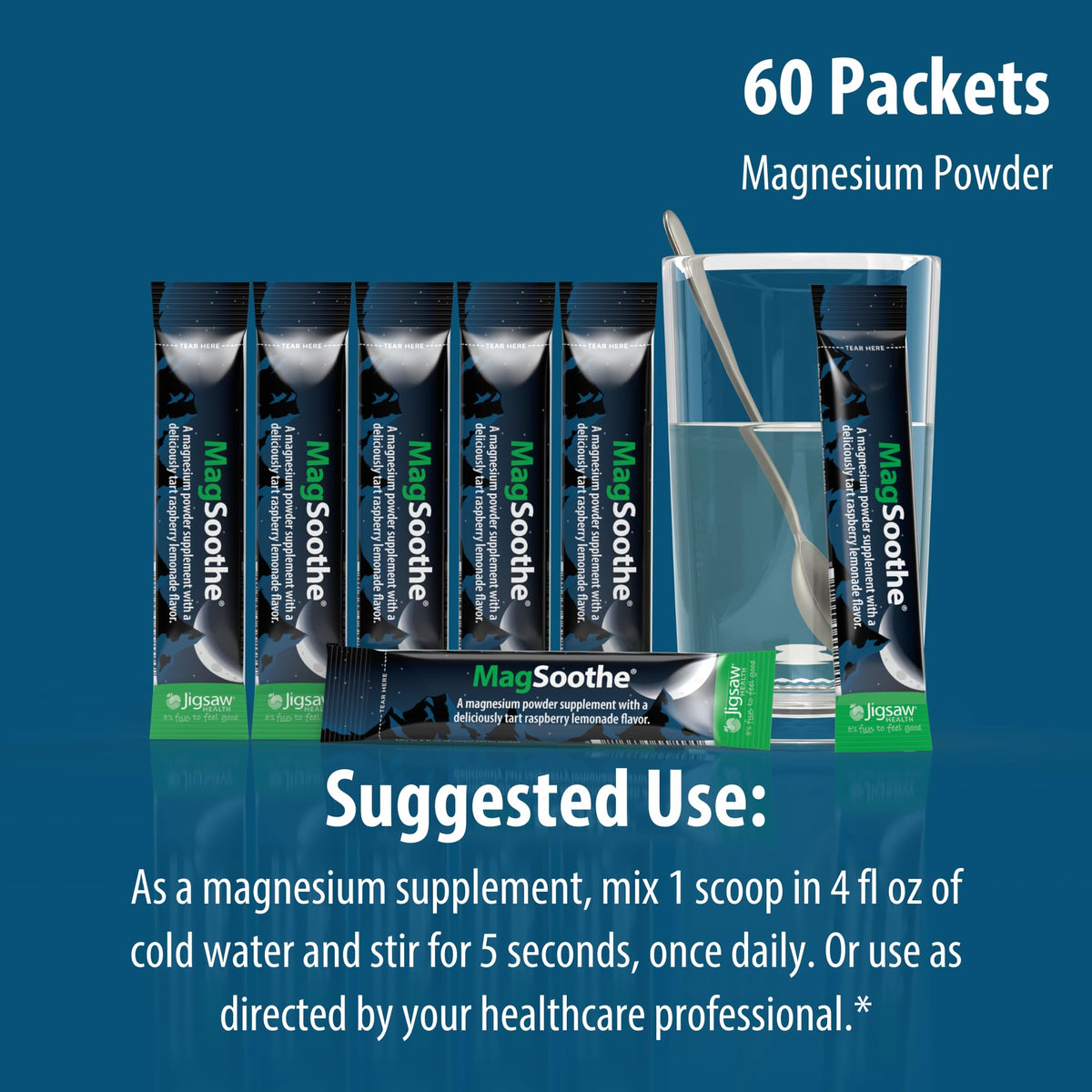 Jigsaw Health MagSoothe Poudre de Magnésium Glycinate emballage