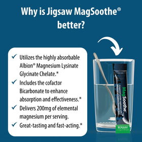 Jigsaw Health MagSoothe Poudre de Magnésium Glycinate sur une table