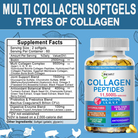 JINGYAT Collagène Peptides Softgels 109g, emballage et description