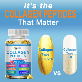 JINGYAT Collagène Peptides Softgels 109g, étiquette avec ingrédients