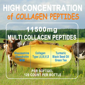 JINGYAT Collagène Peptides Softgels 109g, vue de côté
