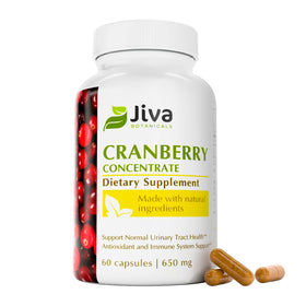 Jiva Botanicals Complément Alimentaire Canneberge 650mg – 60 Capsules vue de face