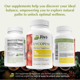 Jiva Botanicals Lycopène 30mg sur une table en bois