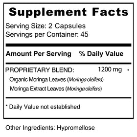 Jiva Botanicals Moringa capsules avec des feuilles de Moringa