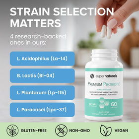 JLM NUTRITIONALS Probiotiques Premium 60 capsules sur fond blanc