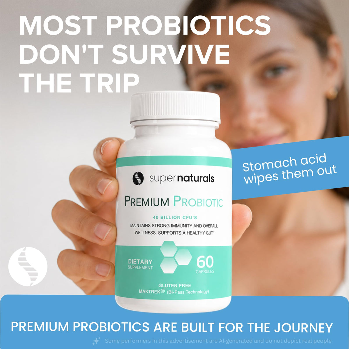 JLM NUTRITIONALS Probiotiques Premium 60 capsules vue arrière