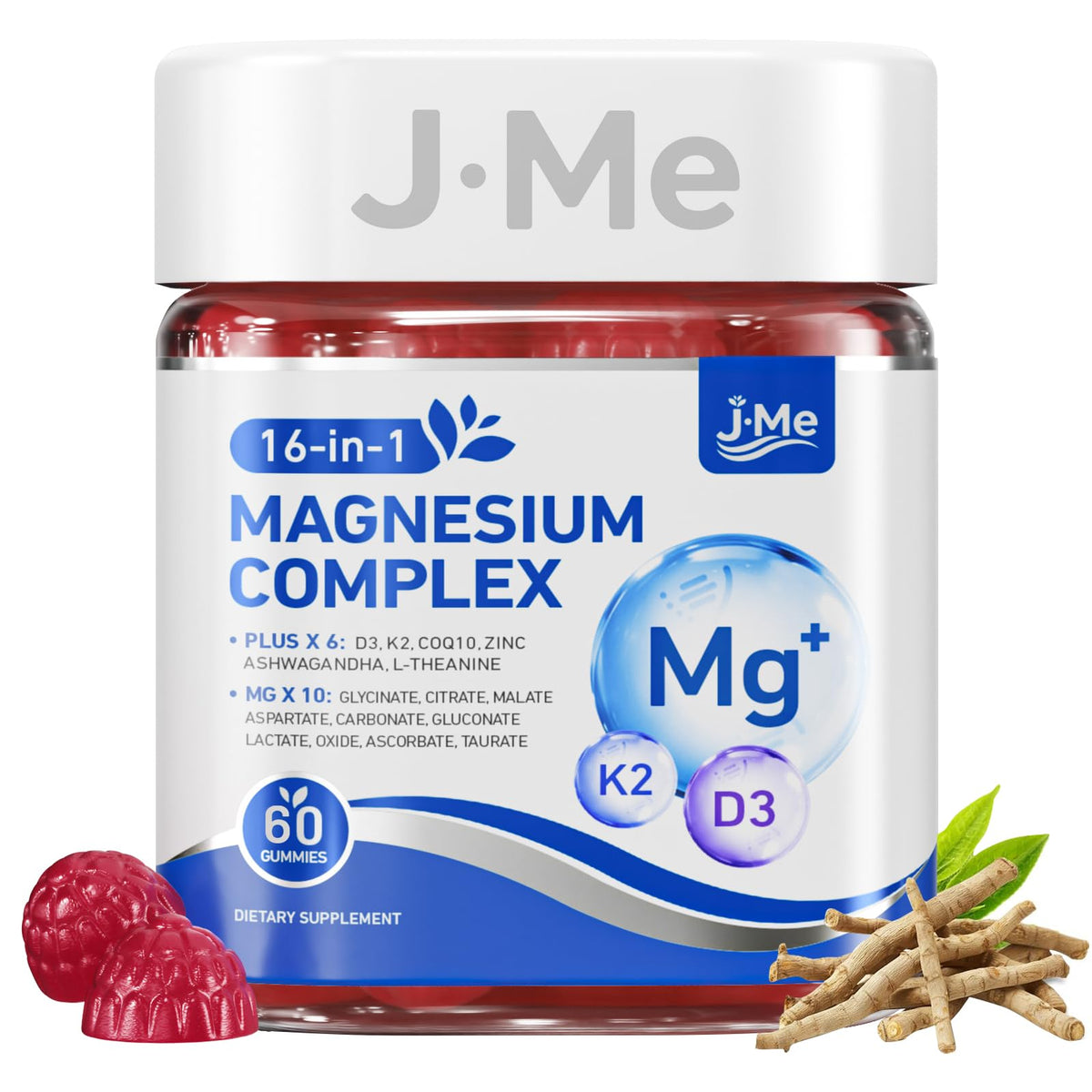 JME Gummies Magnésium Complex 60 Gummies Vegan, vue de face