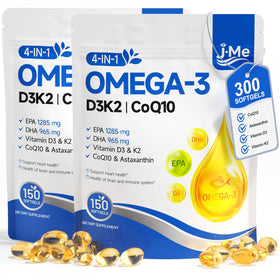 JME Omega 3 Complément Alimentaire 2500mg avec Vitamine D3 K2 - Vue avant