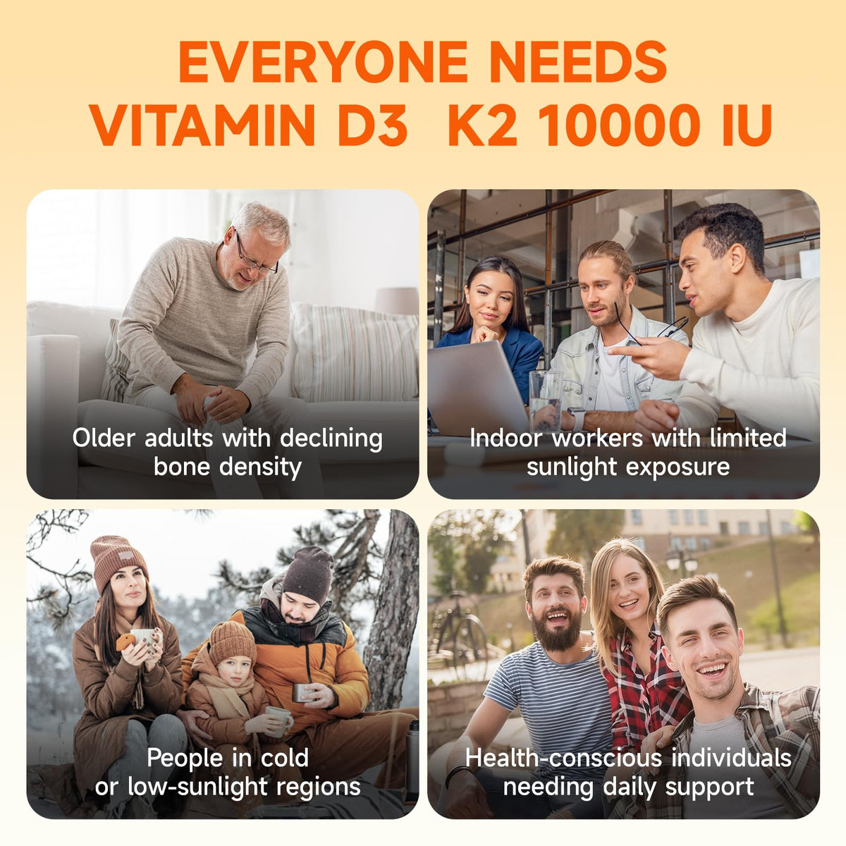 JME Vitamine D3 K2 10 000 UI Softgels sachet arrière