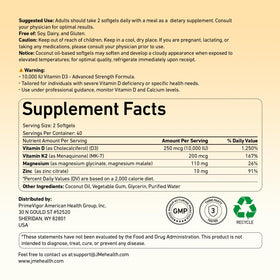 JME Vitamine D3 K2 Softgels avec ingrédients