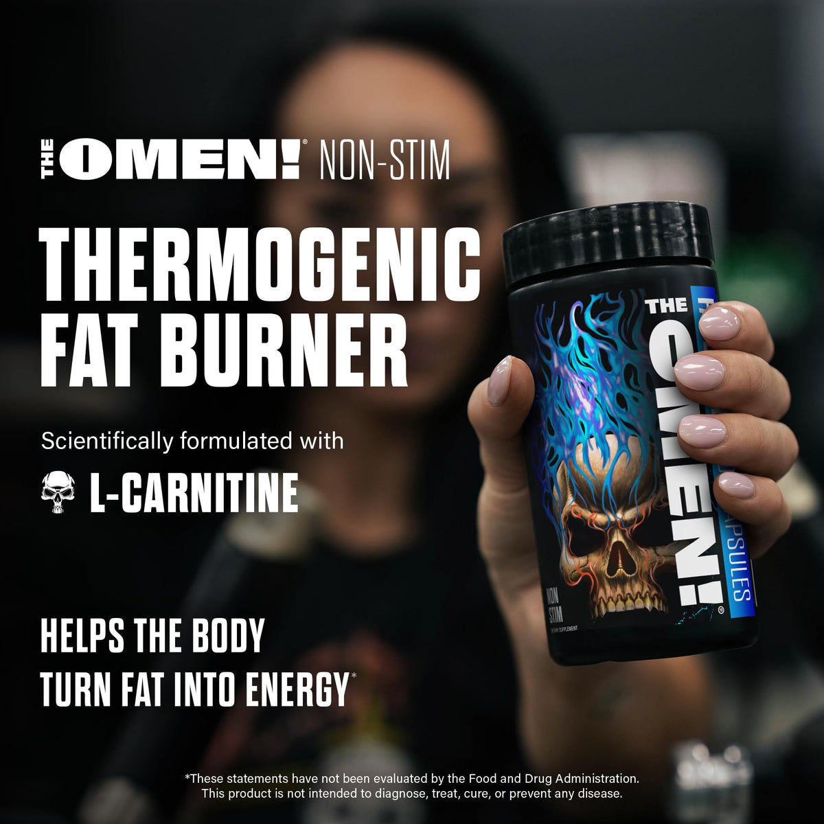 JNX SPORTS The Omen! Brûleur de graisse non-stimulant 100 capsules vue arrière