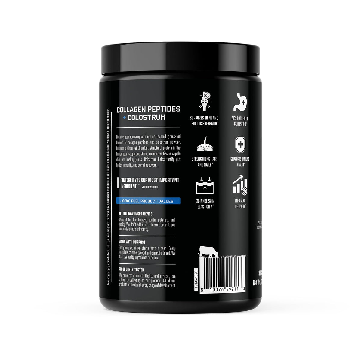 Jocko Fuel Collagen Peptides + Colostrum Poudre 630g avec cuillère doseuse