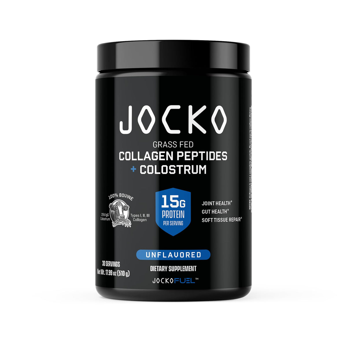 Jocko Fuel Collagen Peptides + Colostrum Poudre 630g vue de face