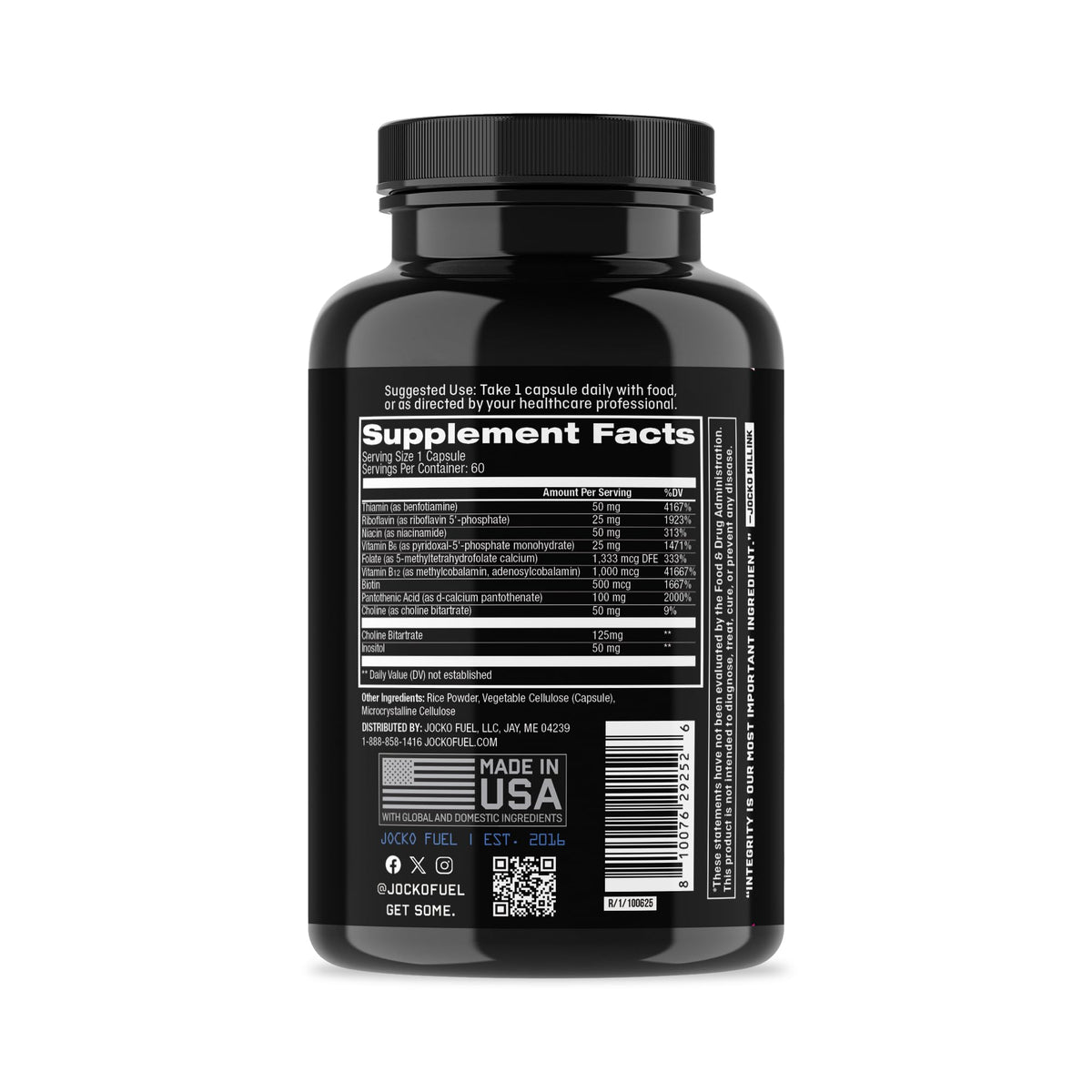 Jocko Fuel Complexe B Vitamines - capsules ouvertes sur une table