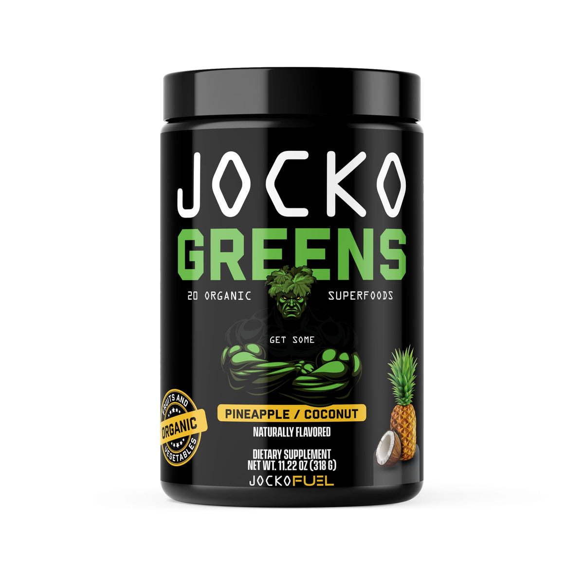 Jocko Fuel Daily Greens Poudre Superaliment Ananas Coco 30 Portions vue de face
