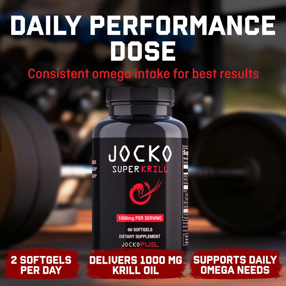 Jocko Fuel Huile de Krill Antartique 1000mg gélules avec vanille