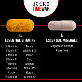Jocko Fuel Multivitamines sur une table, présentation lifestyle