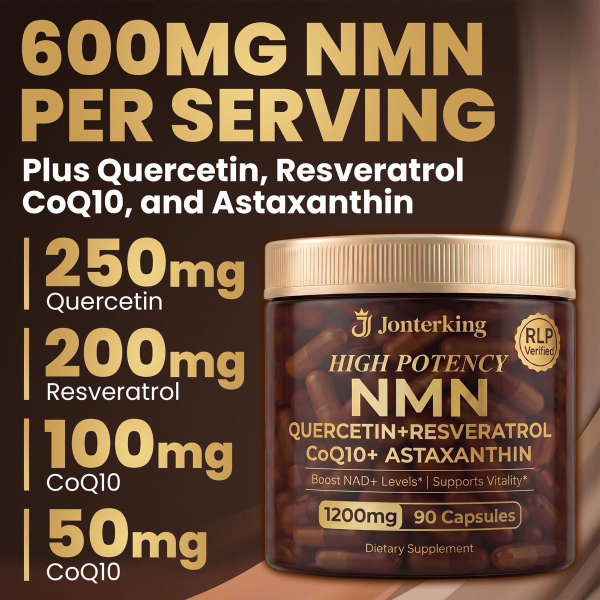 JonterKing NMN 1200mg, capsules en main
