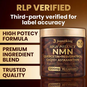 JonterKing NMN 1200mg, présentation avec fruits antioxydants