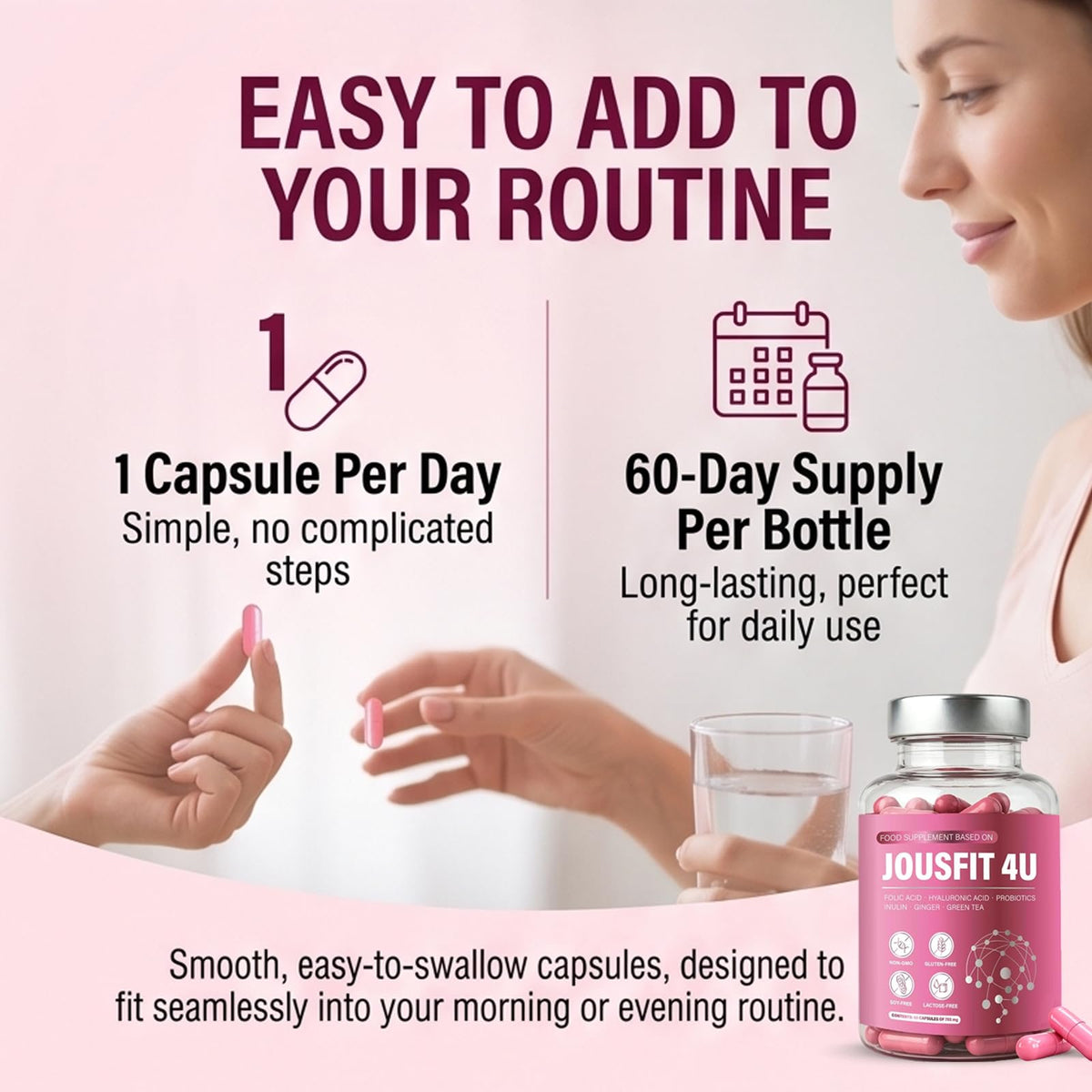 JOUSFIT 4U Capsulas vegan capsules sur une table