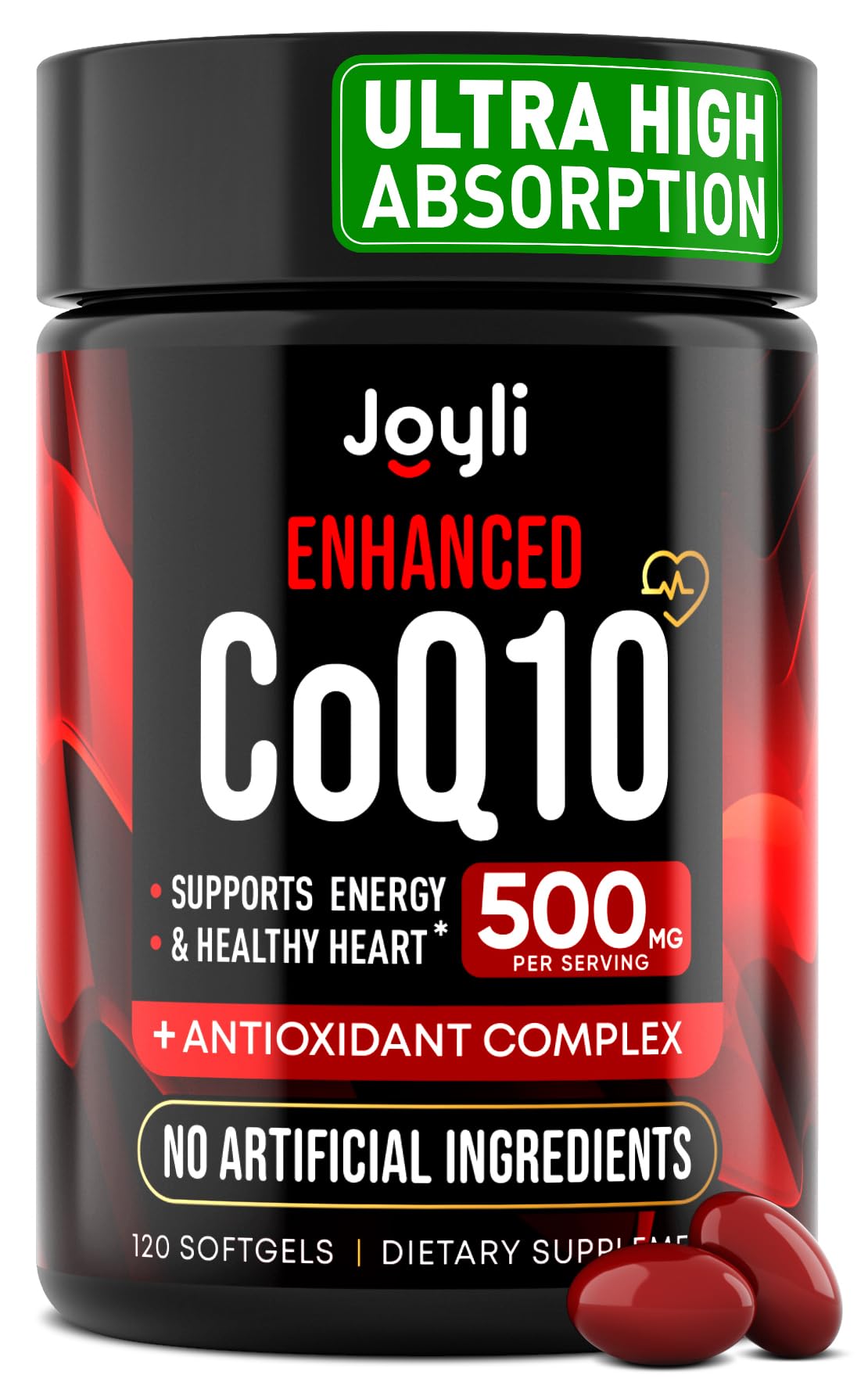 JOYLI Nutrition CoQ10 500mg complément alimentaire 120 gélules vue de face