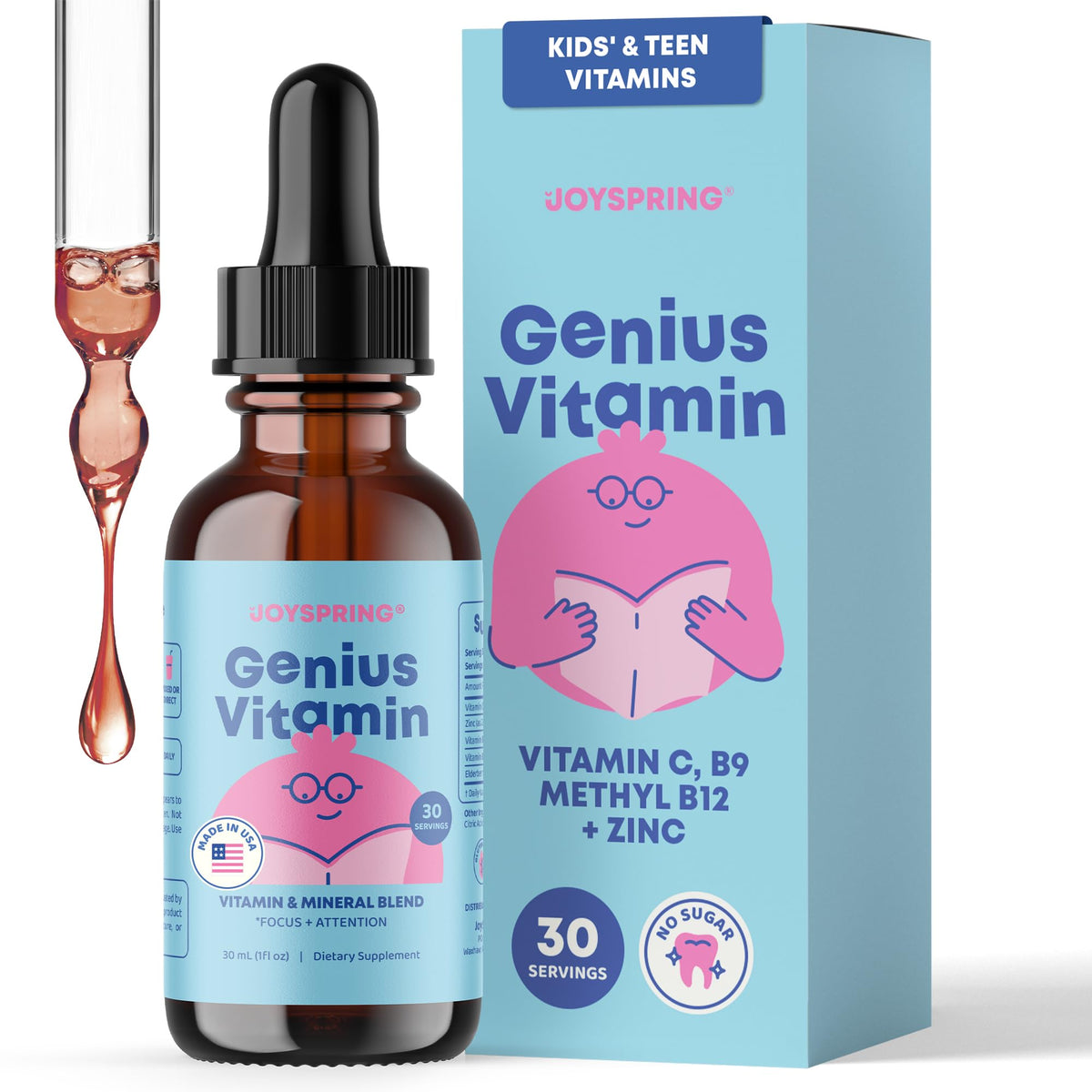 JoySpring B Complex Enfants 30 Ct bouteille vue de face