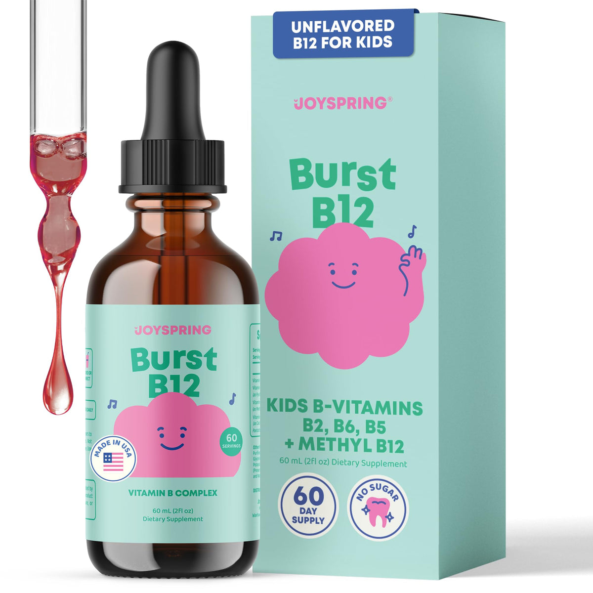 JoySpring Burst B12 Complément pour Enfants 60 Servings, vue avant
