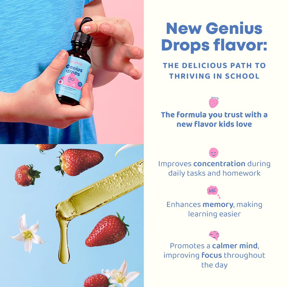 JoySpring Genius Kids Focus Drops SmartBerry Vanille arrière avec étiquette