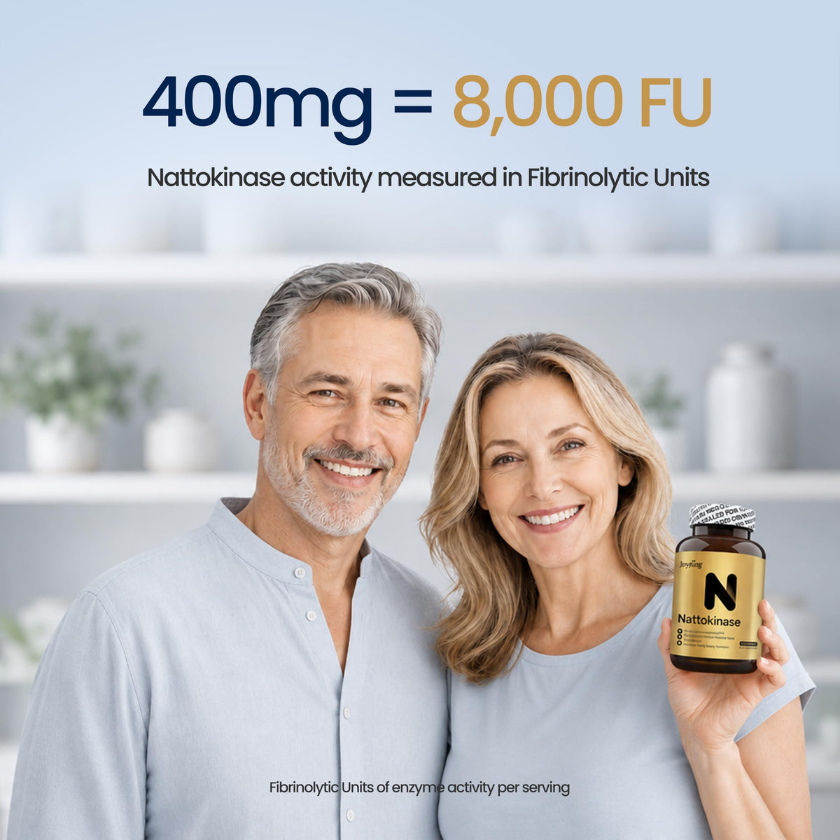 Joyung Nattokinase 8000FU capsules sur une table