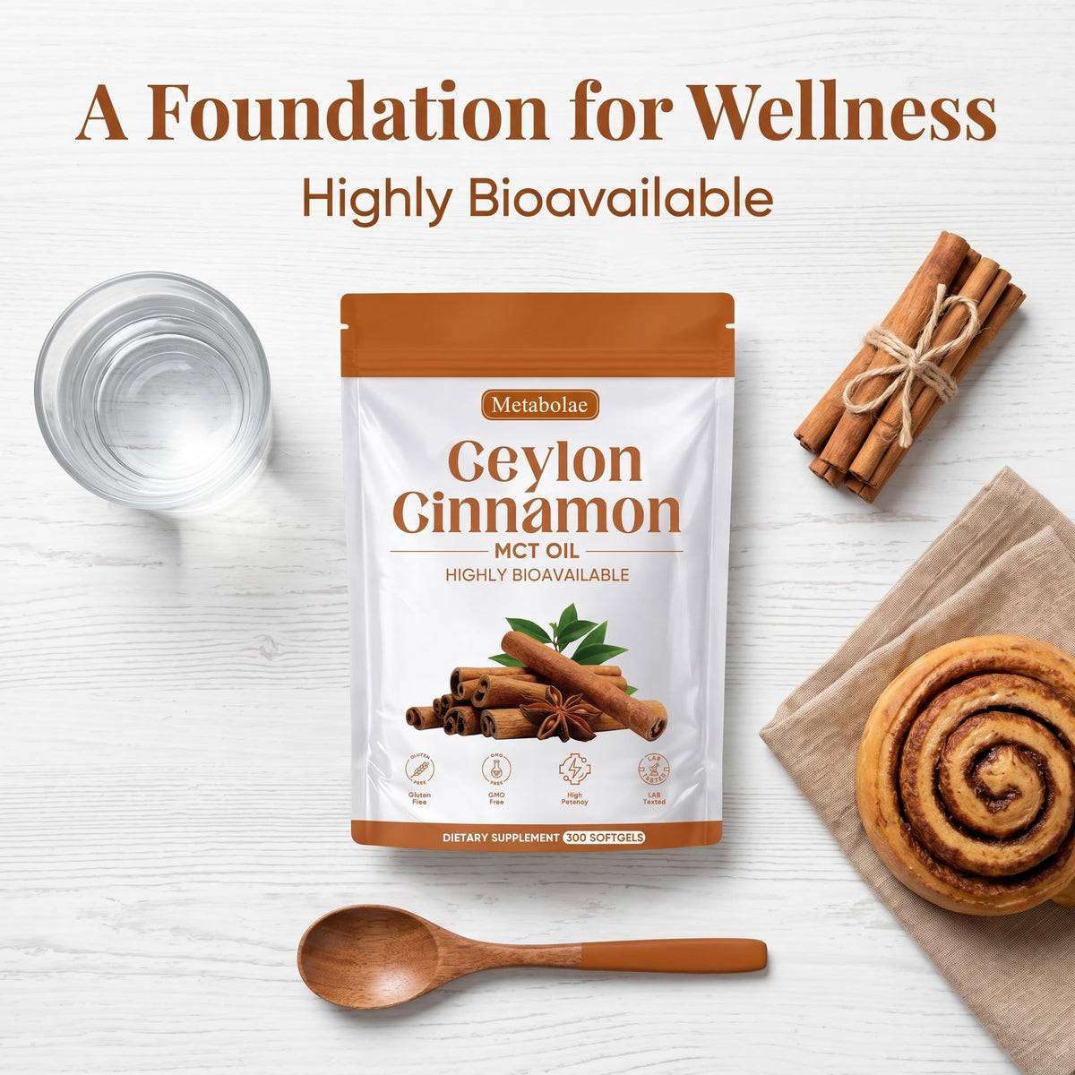 Jqewlg Cannelle de Ceylan 300 gélules avec dosage