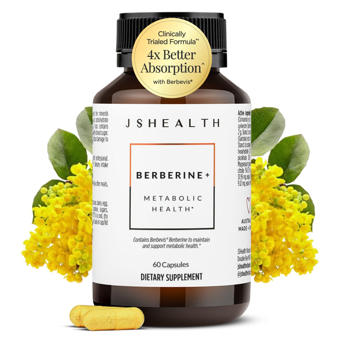 JSHealth Complément Alimentaire Berbérine 1050mg vue de face