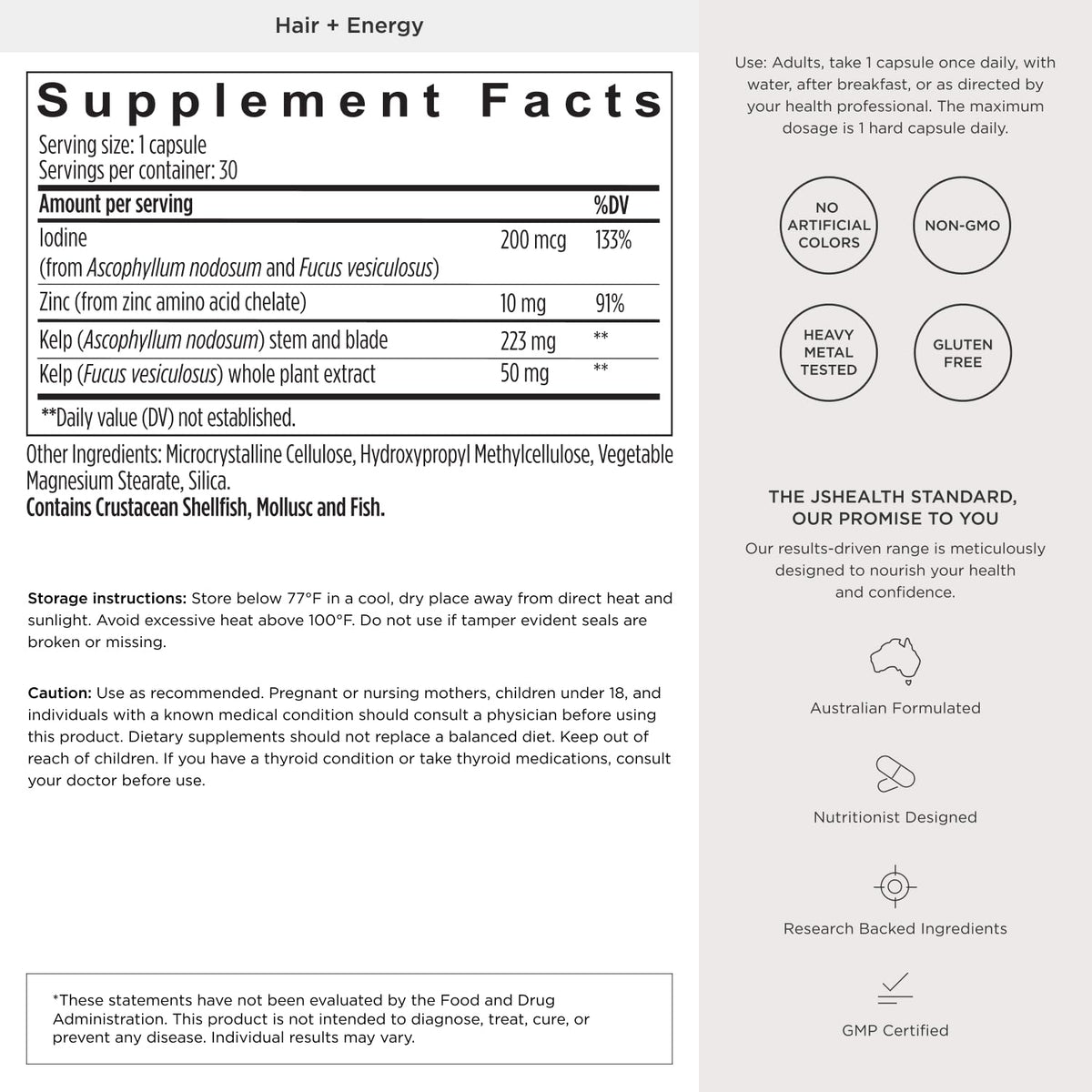 JSHealth Vitamines de Croissance Capillaire Femme - utilisation quotidienne