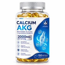 JTEVEweu Complément Alimentaire Calcium AKG 2000mg 150 Gélules