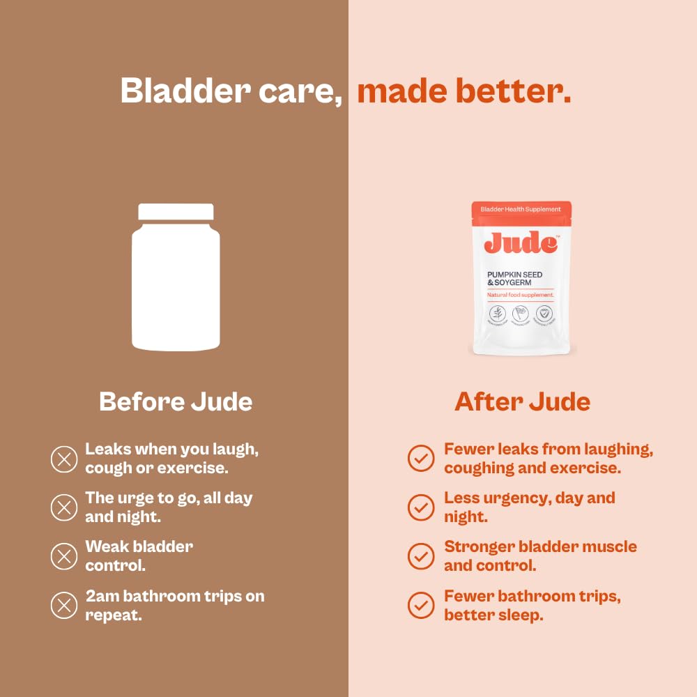 Jude Compléments Alimentaires Contrôle de Vessie 180 Capsules sur une table