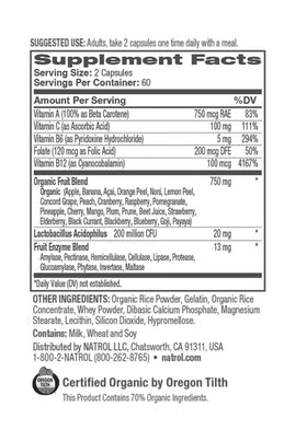 Juice Festiv 240 capsules fruits et légumes avec ingrédients