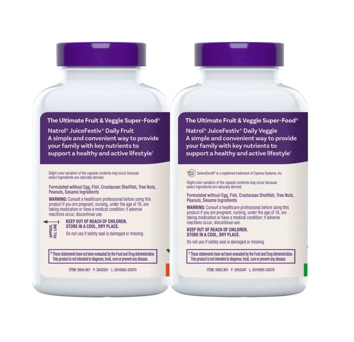 Juice Festiv 240 capsules fruits et légumes emballage